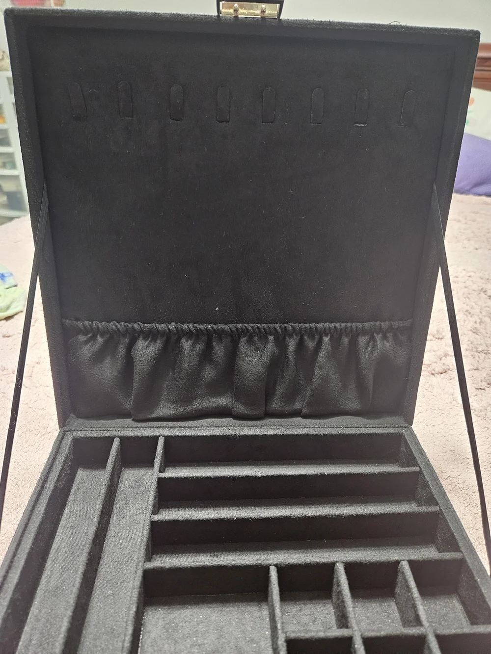 Black Preloved Jewelry Box with Silver Lock